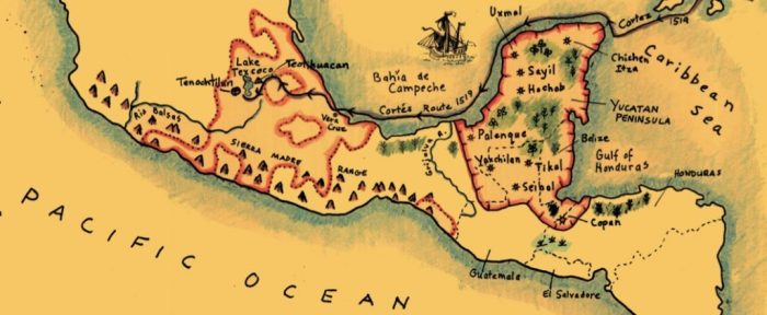 Maya inca and aztec map