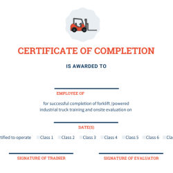 Practice test for forklift certification