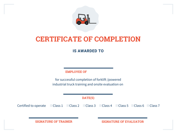 Practice test for forklift certification